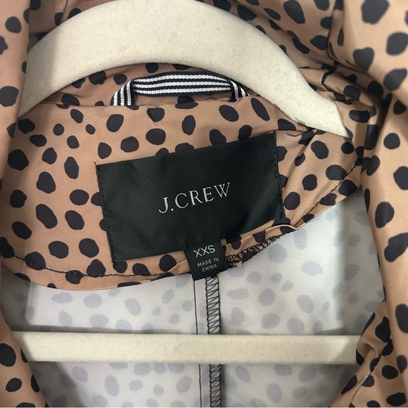 Women's J. Crew Perfect Rain Jacket in Leopard Dot Size XXS - Picture 5 of 8